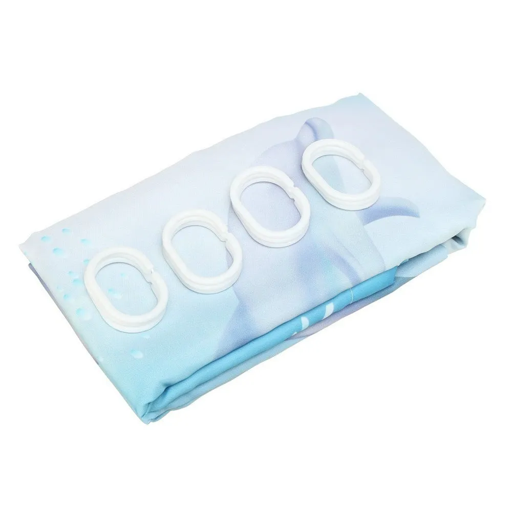 4/3/1 Pcs Sea Style Dolphin Waterproof Shower Curtain Set Toilet Cover Mat Bathroom Non-Slip Mat Pedestal Rug Kit