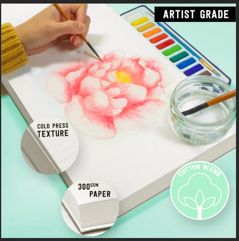 A4 Artist Grade Watercolour Paper - 300gsm - 20 Pages