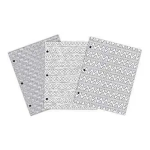 American Crafts - Creative Zen Colouring Folders 9.6 Inch X14 Inch 3 Pack Sketchy Tribal*