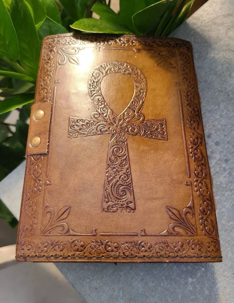 Ancient Egyptian Ankh Leather Journal