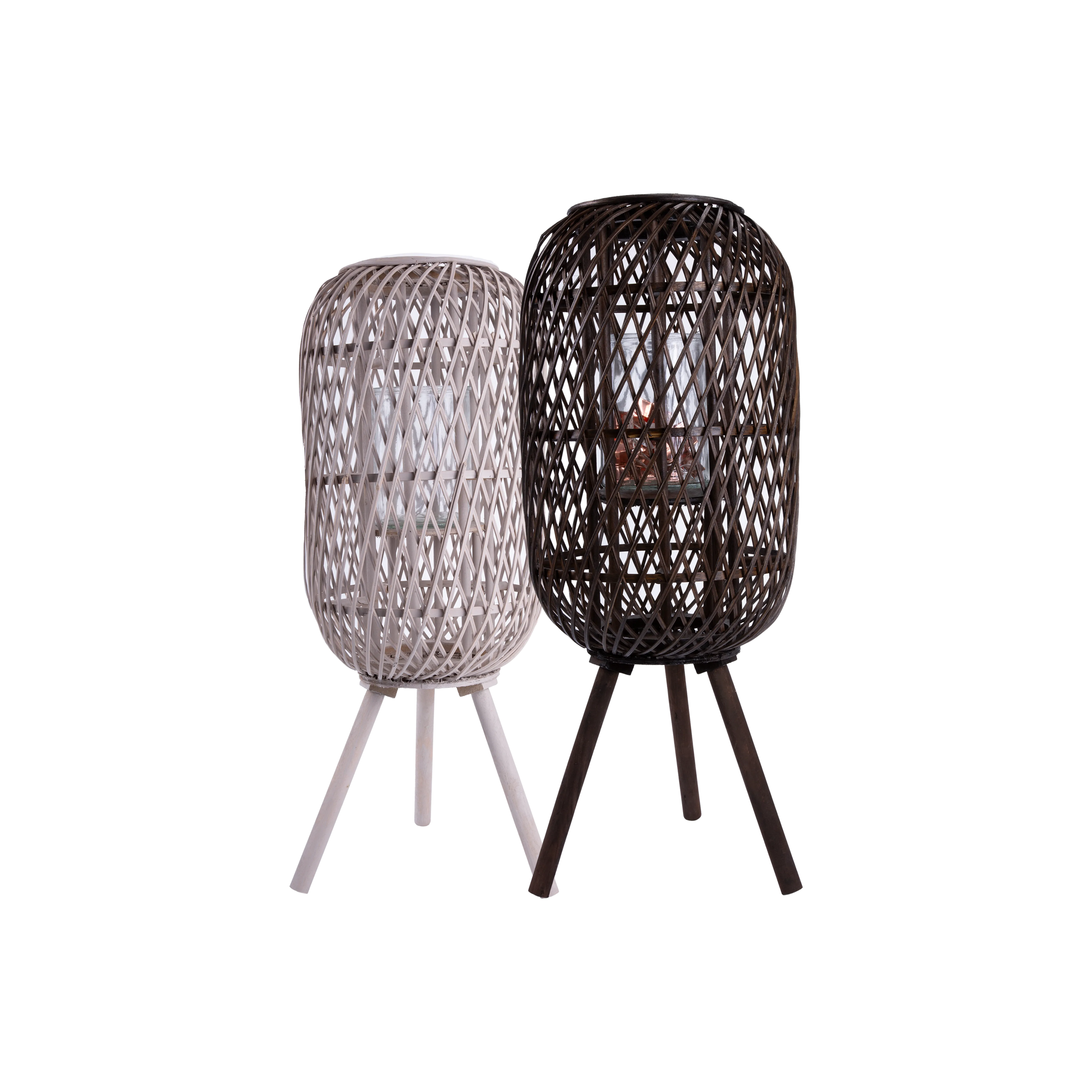 Bamboo Tripod Lantern Candle Holder