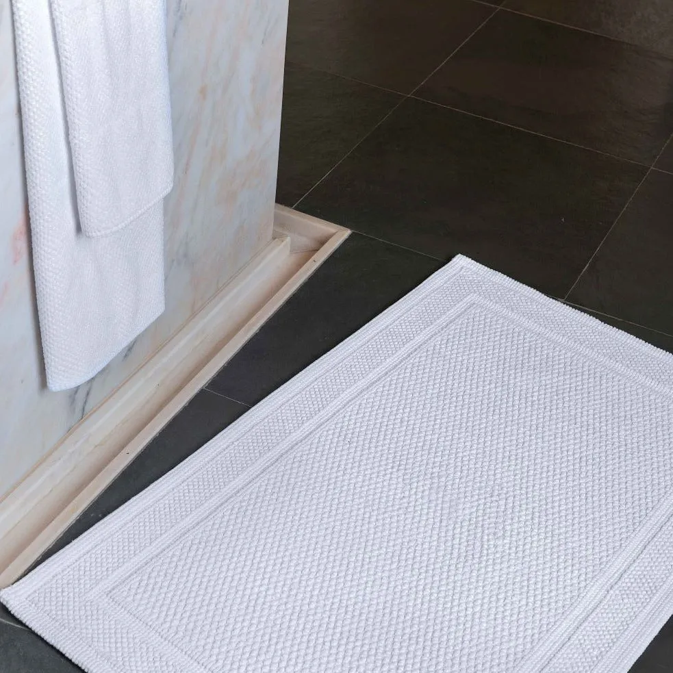 'Bee Waffle' Cotton Bath Mats