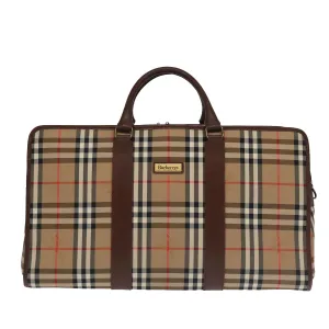 Burberry Nova Check Beige Canvas Travel Bag (Pre-Owned)