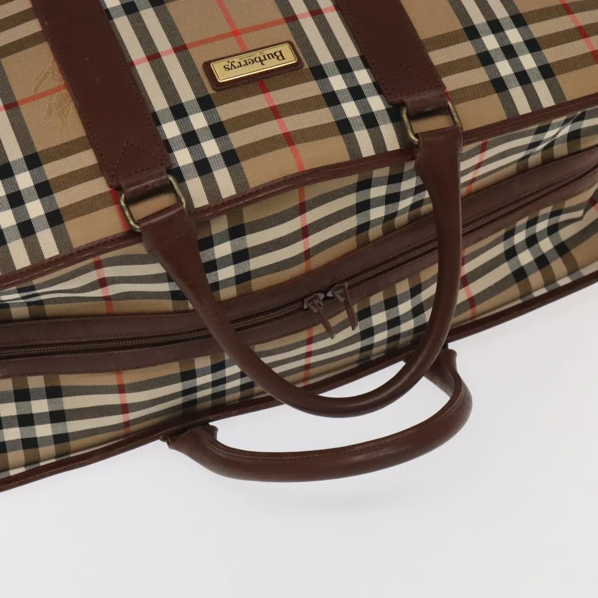 Burberry Nova Check Beige Canvas Travel Bag (Pre-Owned)