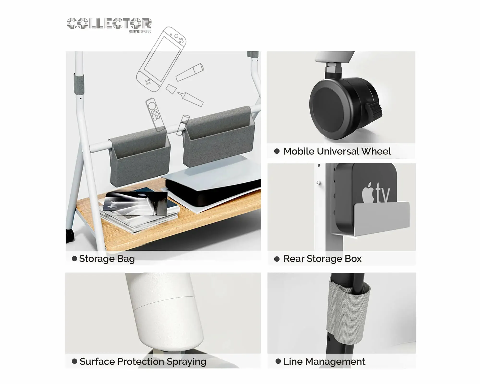 Collector TC78 Rolling TV Stand