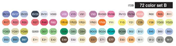 Copic Ciao Set B colors - (COP 22075161) - (72 Pcs)