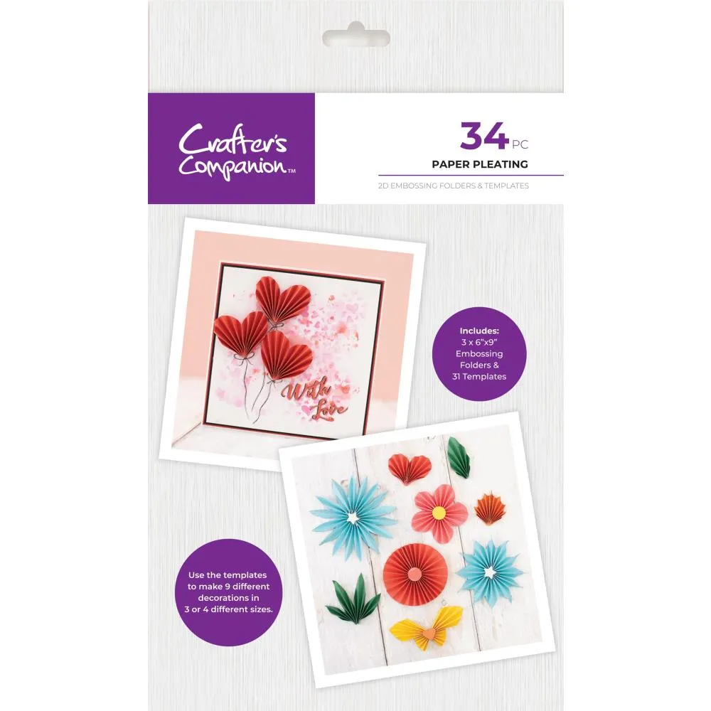 Crafter's Companion Templates And Embossing Folders Paper Pleating