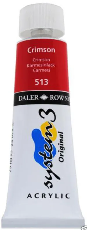 Daler Rowney Acrylic Colors System 3 CRIMSON