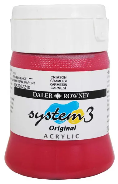 Daler Rowney Acrylic Colors System 3 CRIMSON