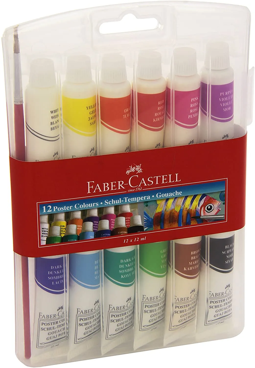 FABER-CASTELL Poster Colors 12Color 12ml Tubes Acrylic Case Hang-Sell