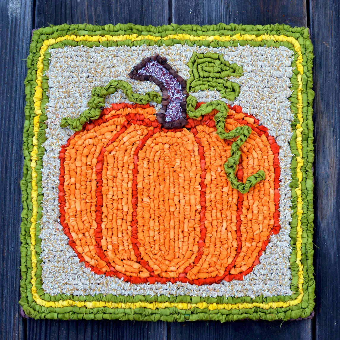 Fall Pumpkin Mat Locker Hooking Kit