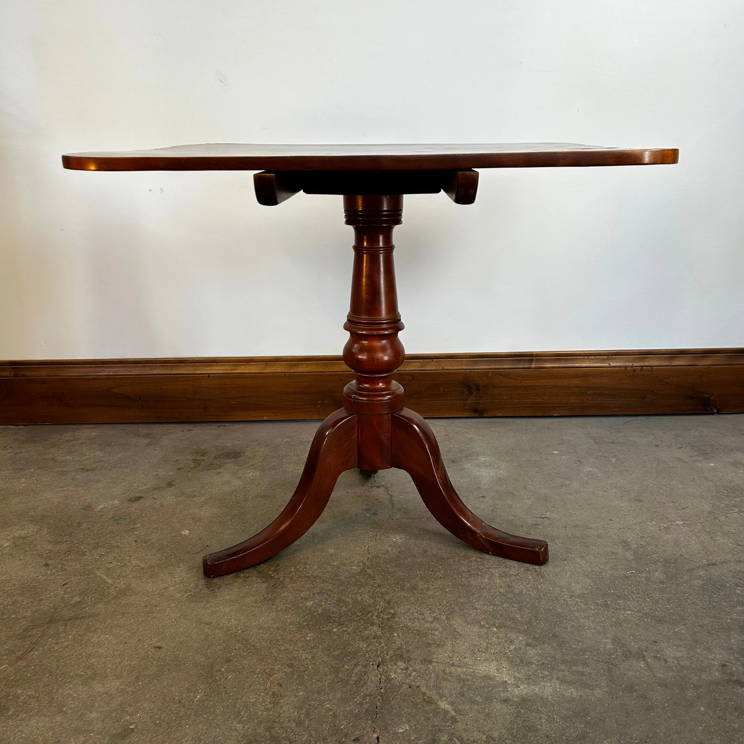 Folding Table, Vintage, Solid Wood, Tripod Base