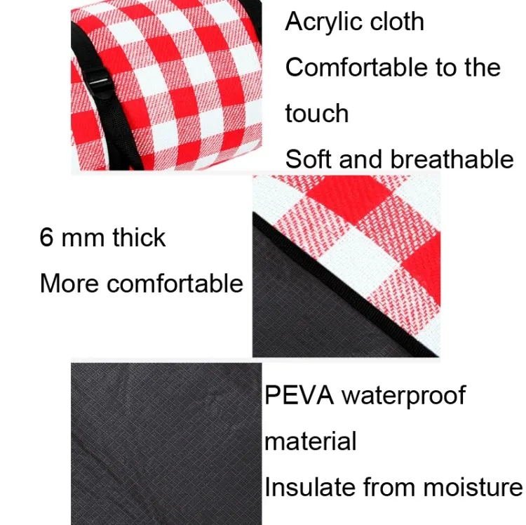 FP1409 6mm Thickened Moisture-Proof Beach Mat Outdoor Camping Tent Mat With Storage Bag 200x200cm(Blue Grid)