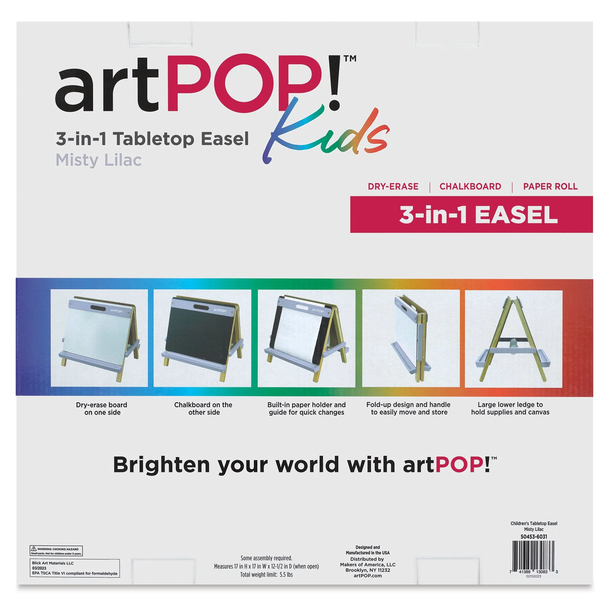 Kids 3-in-1 Tabletop Easel - Misty Lilac