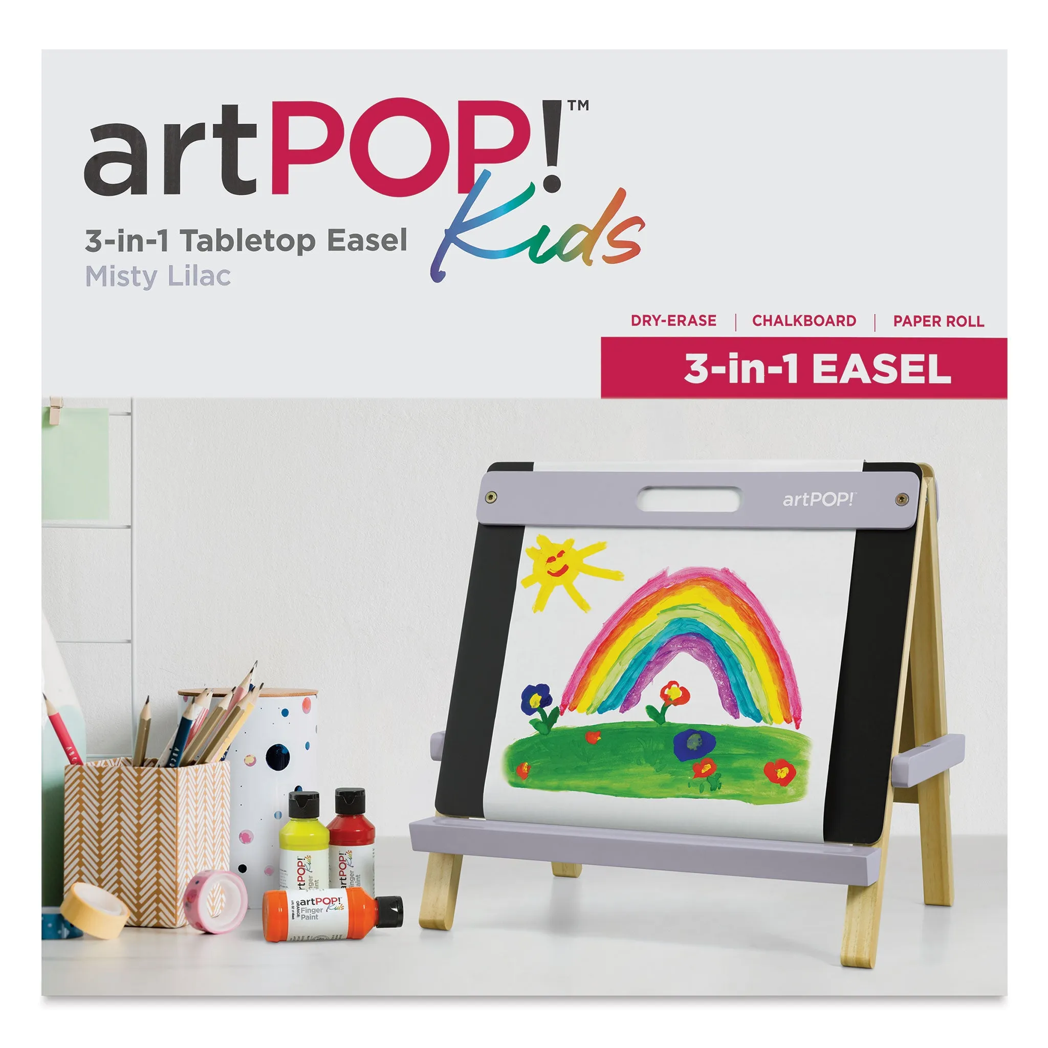 Kids 3-in-1 Tabletop Easel - Misty Lilac