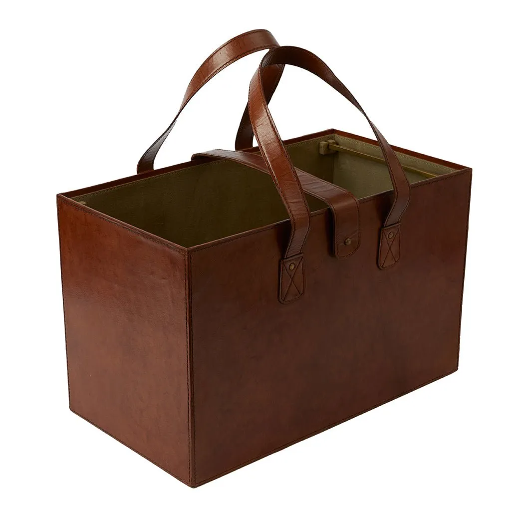 Leather File Basket