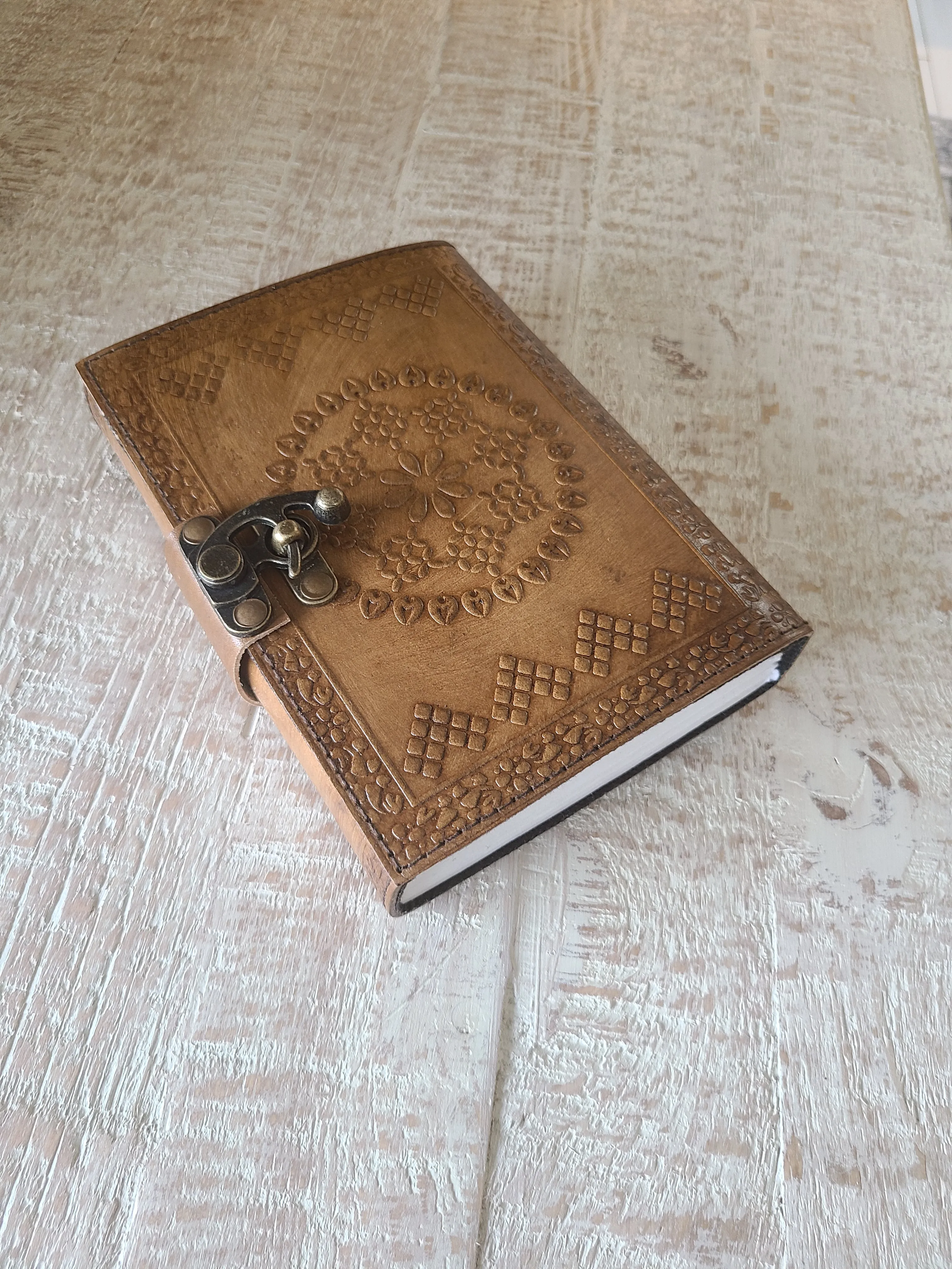 Leather Mandala Writing Journal With Lock