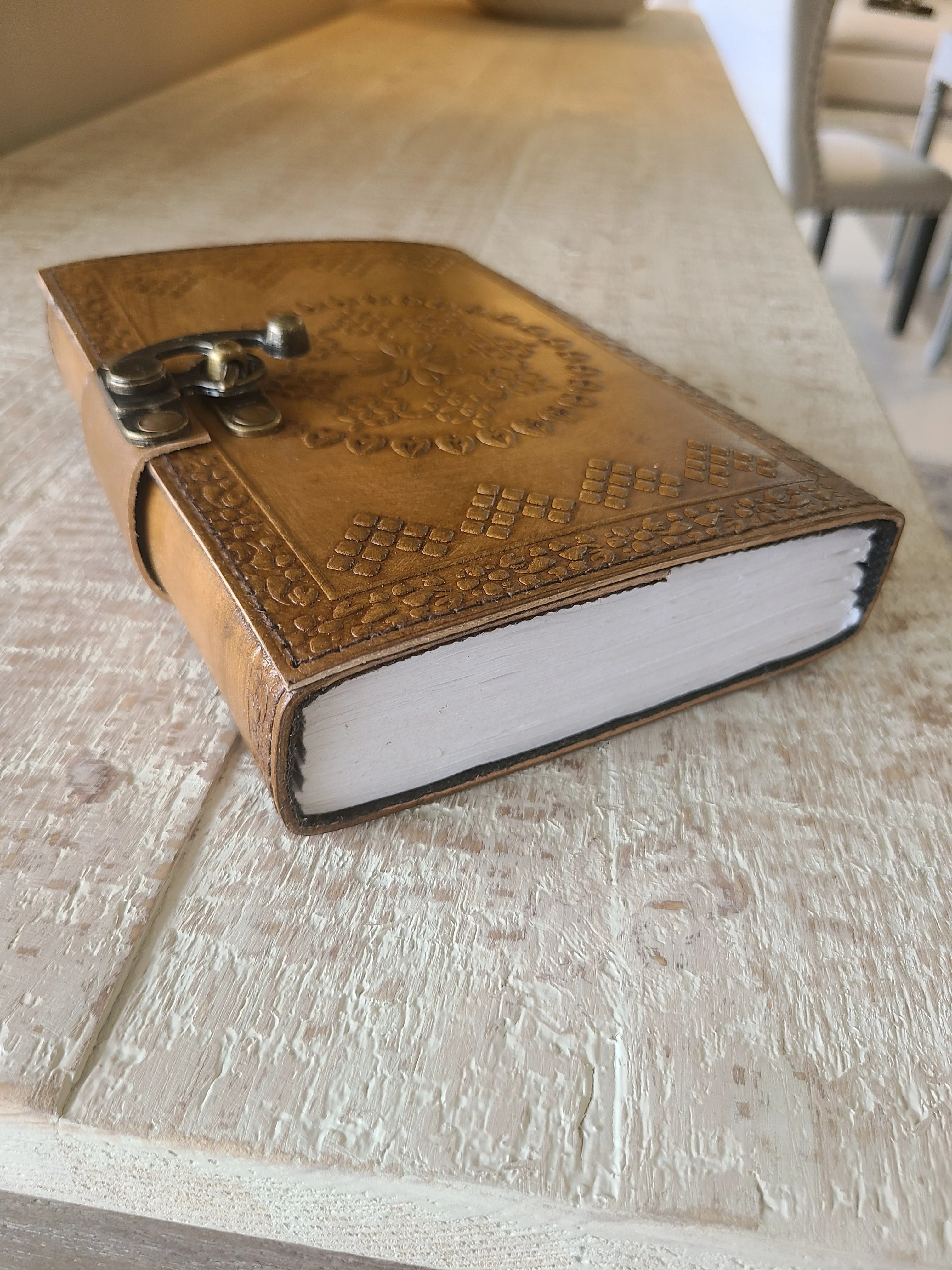 Leather Mandala Writing Journal With Lock