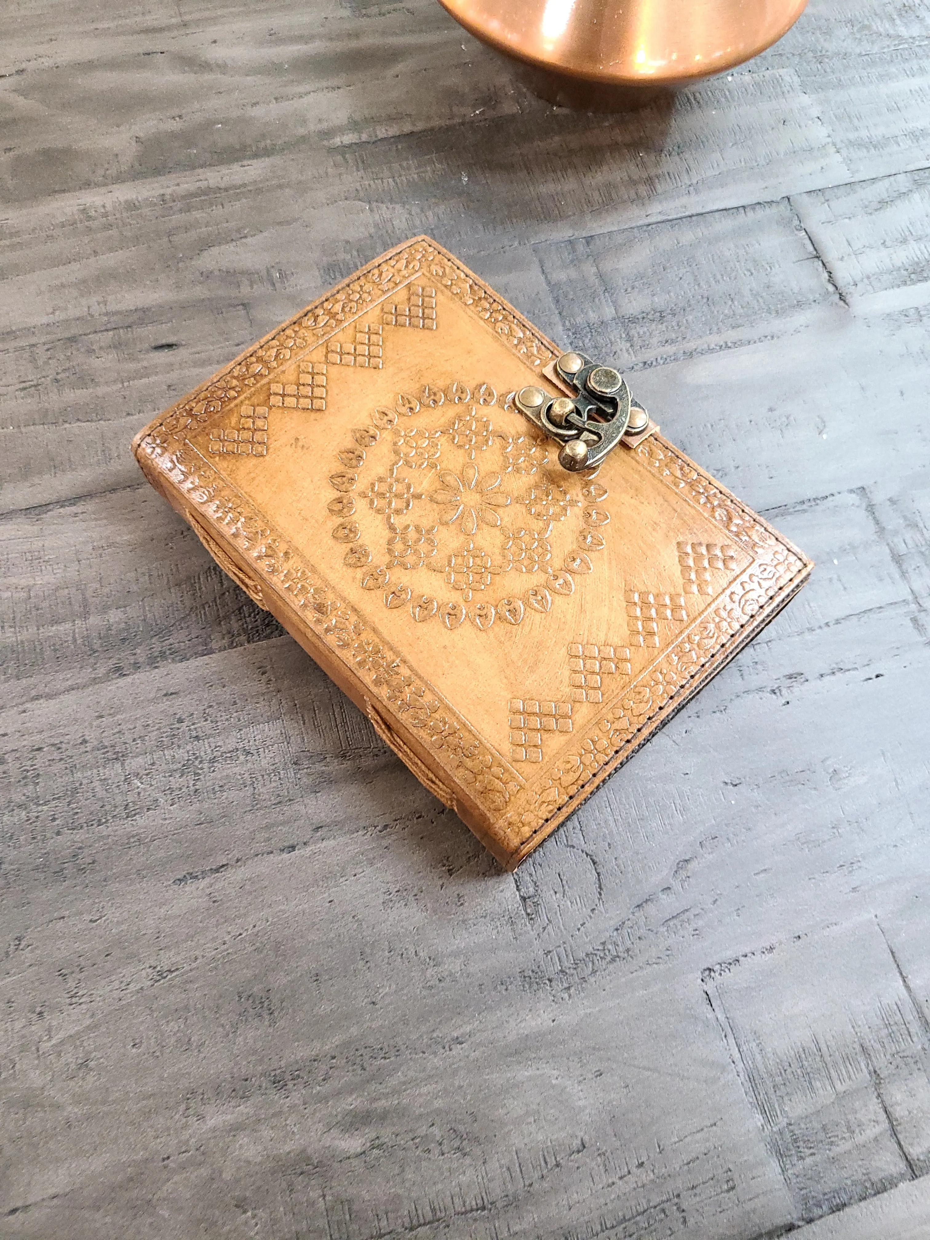 Leather Mandala Writing Journal With Lock