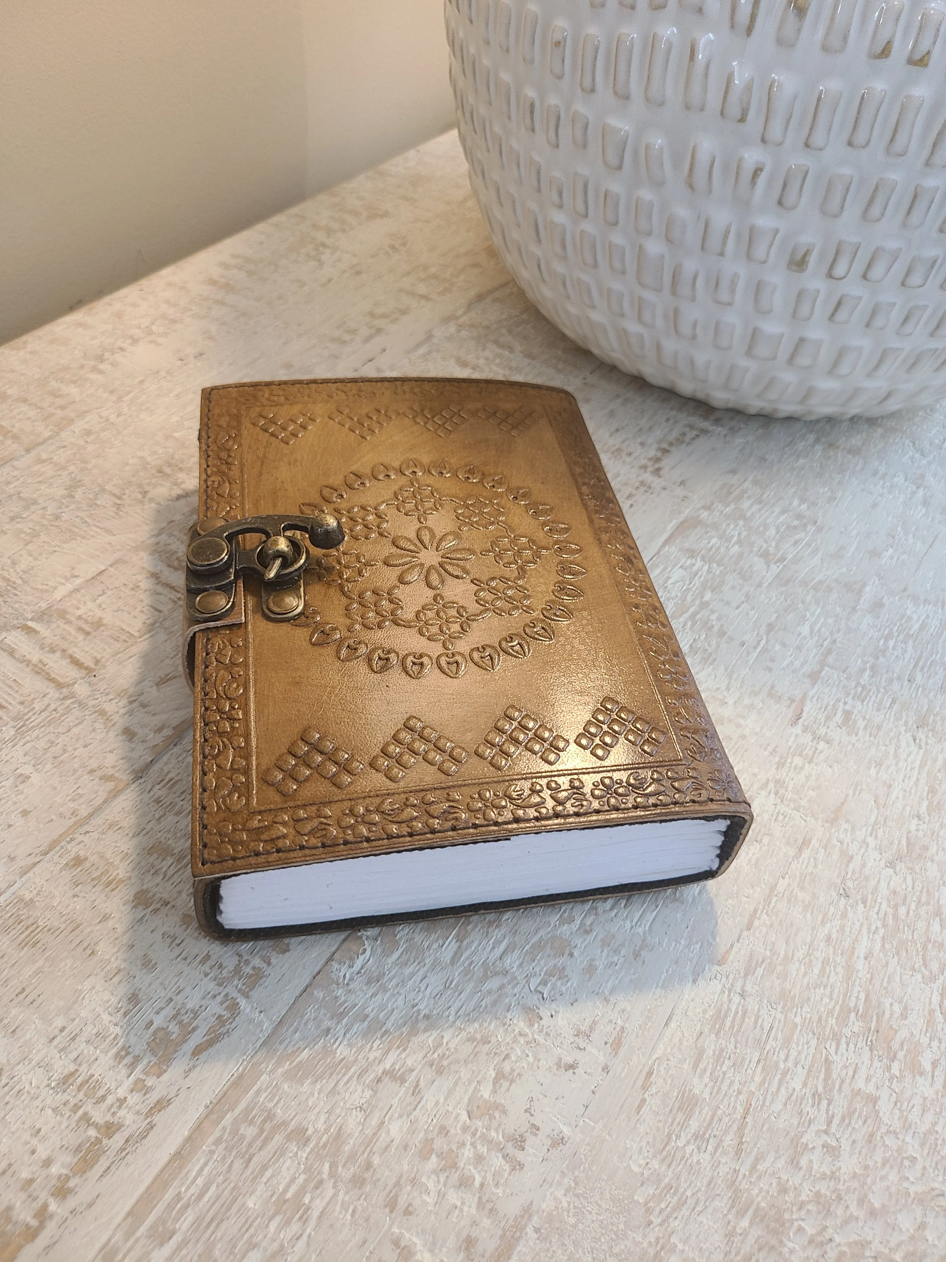 Leather Mandala Writing Journal With Lock