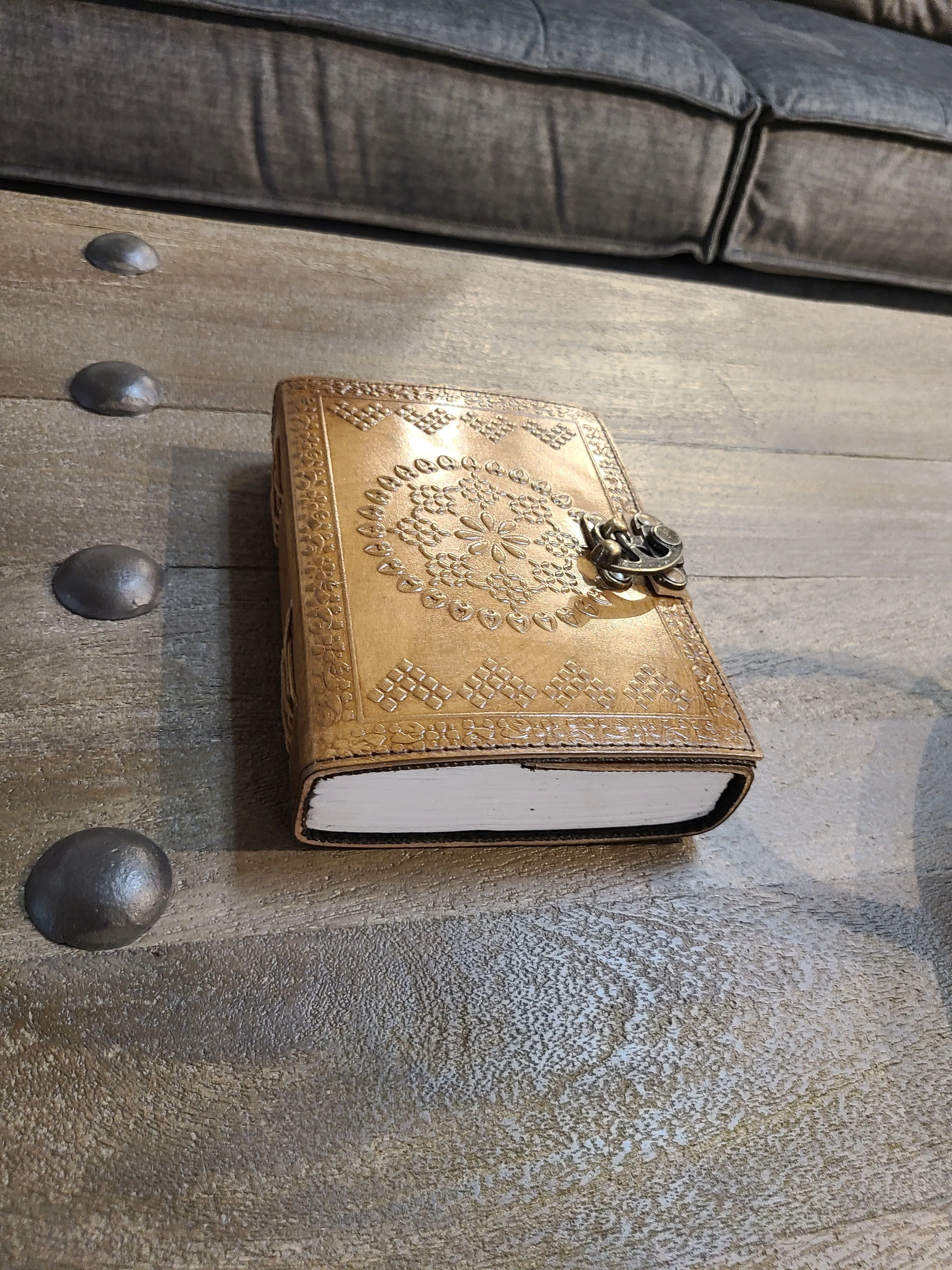 Leather Mandala Writing Journal With Lock