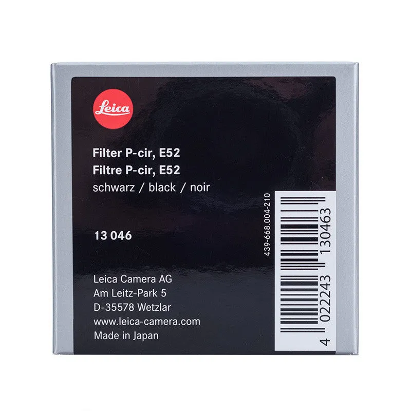 Leica E52 Circular Polarizer, Black