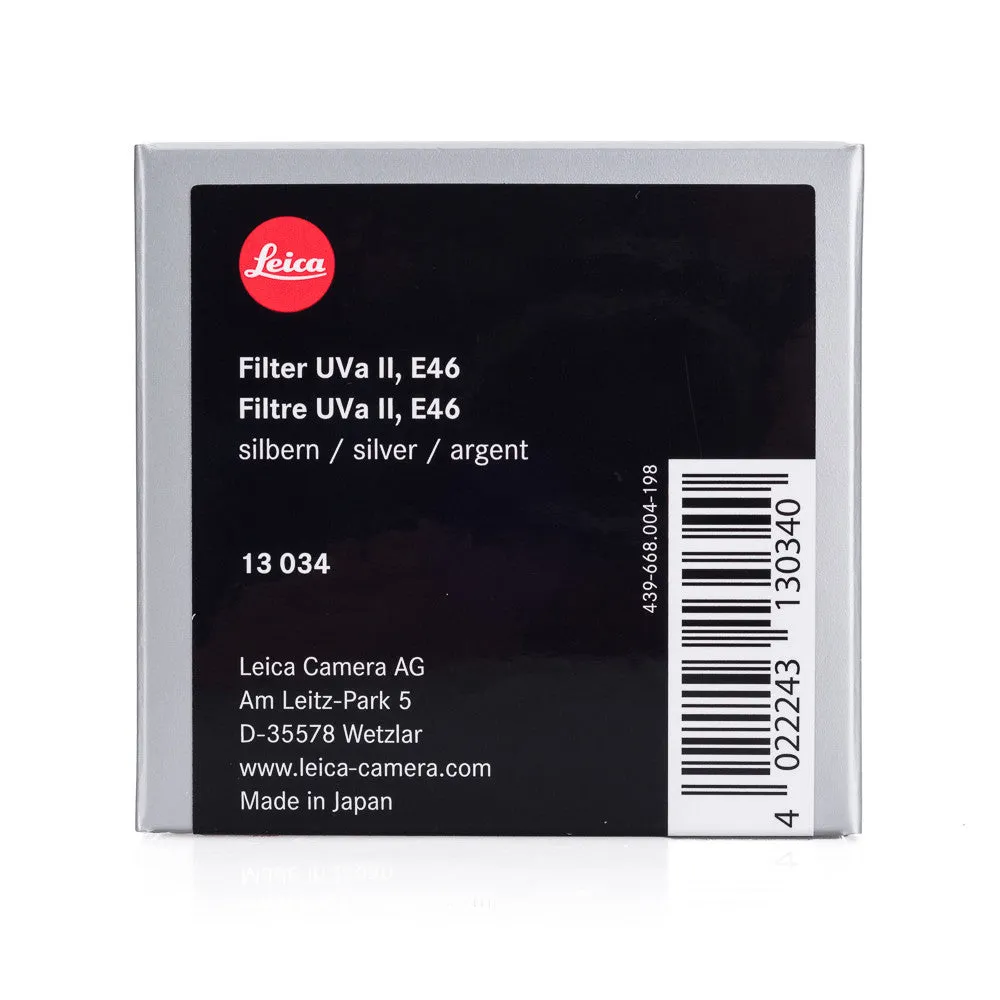 Leica UVa II Filter, E46, Silver