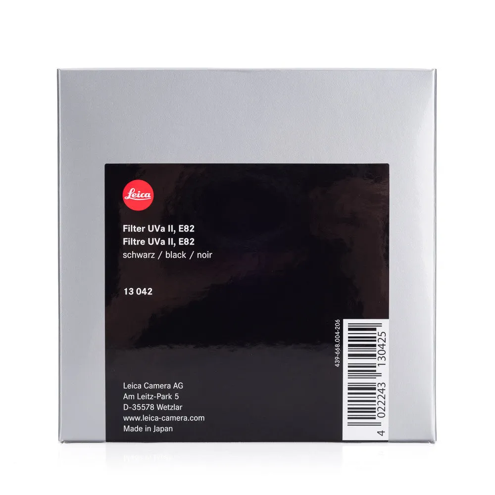 Leica UVA II Filter, E82, Black