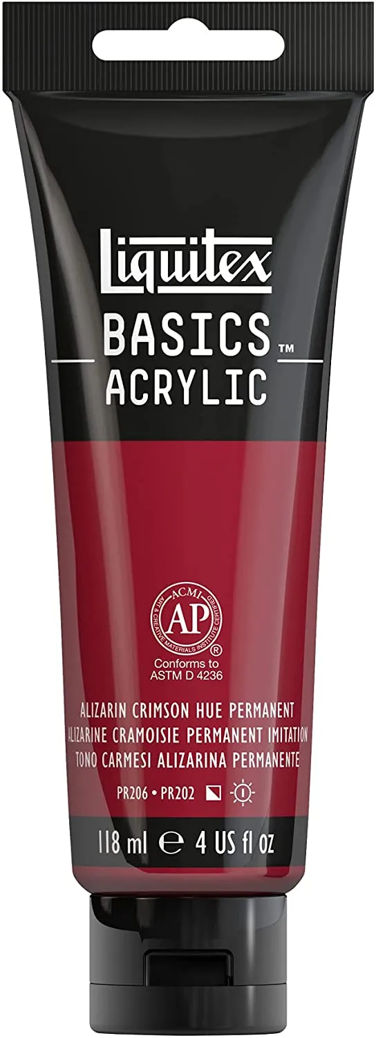 Liquitex BASICS Acrylic Paint, 4-oz tube, Alizarin Crimson Hue