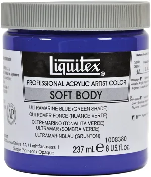 Liquitex Professional Soft Body Acrylic Paint 8-oz jar, Ultramarine Blue (Green Shade)