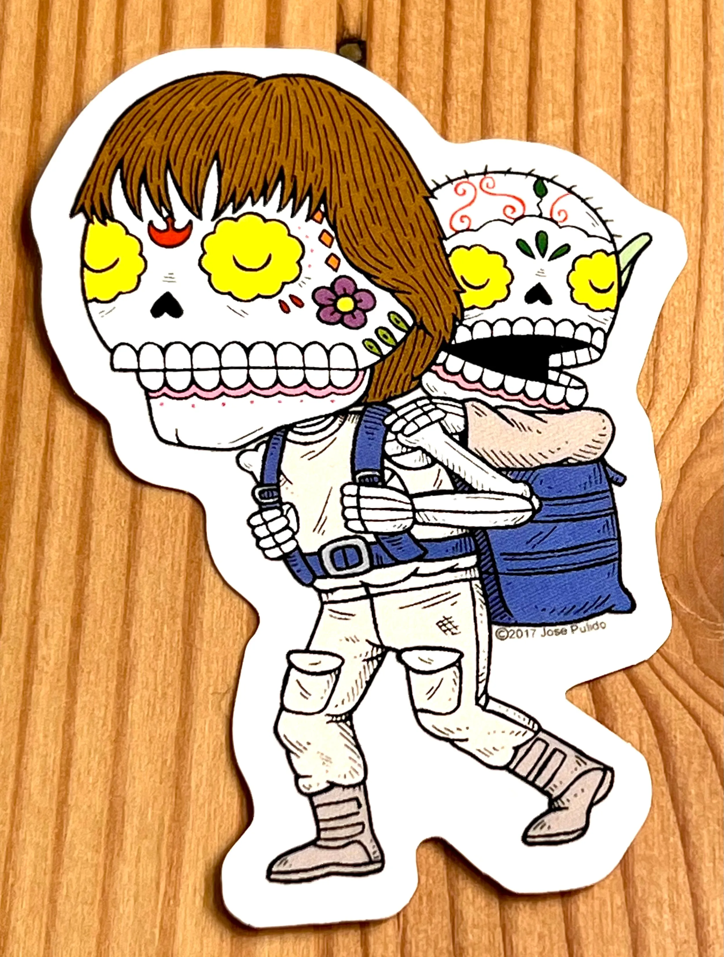 Luke Skywalker and Yoda Skeleton Sticker