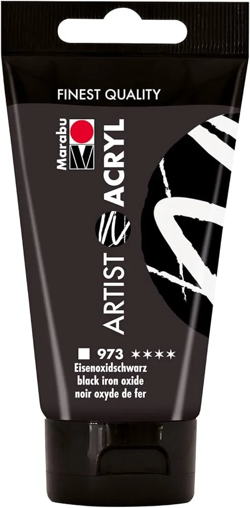 Marabu Artist Acryl, 973 Black Iron Oxide, 75 Ml