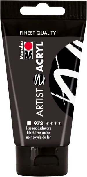 Marabu Artist Acryl, 973 Black Iron Oxide, 75 Ml