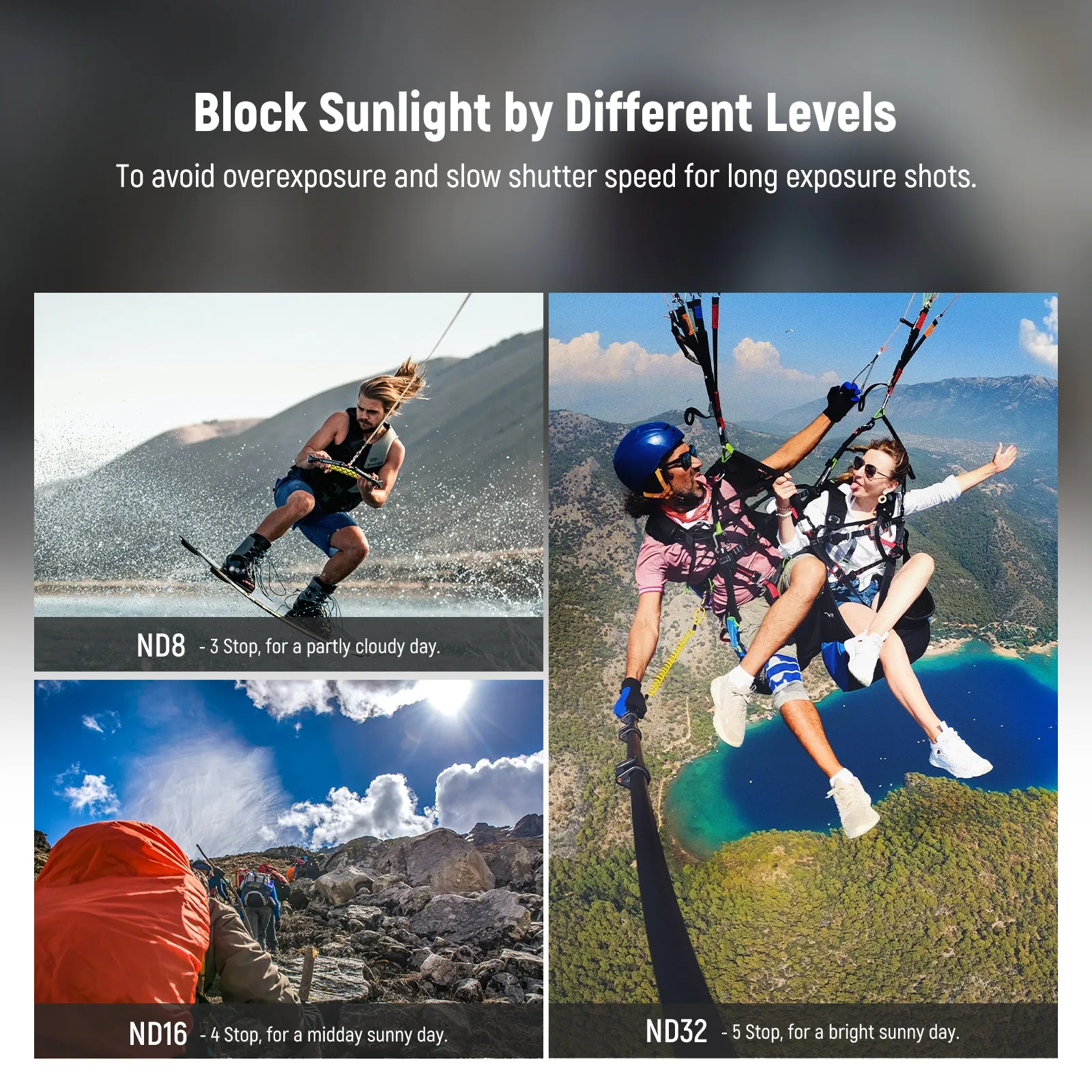 NEEWER 4 Pack ND Filter Set Compatible with GoPro Hero 9/10/11/12 Black