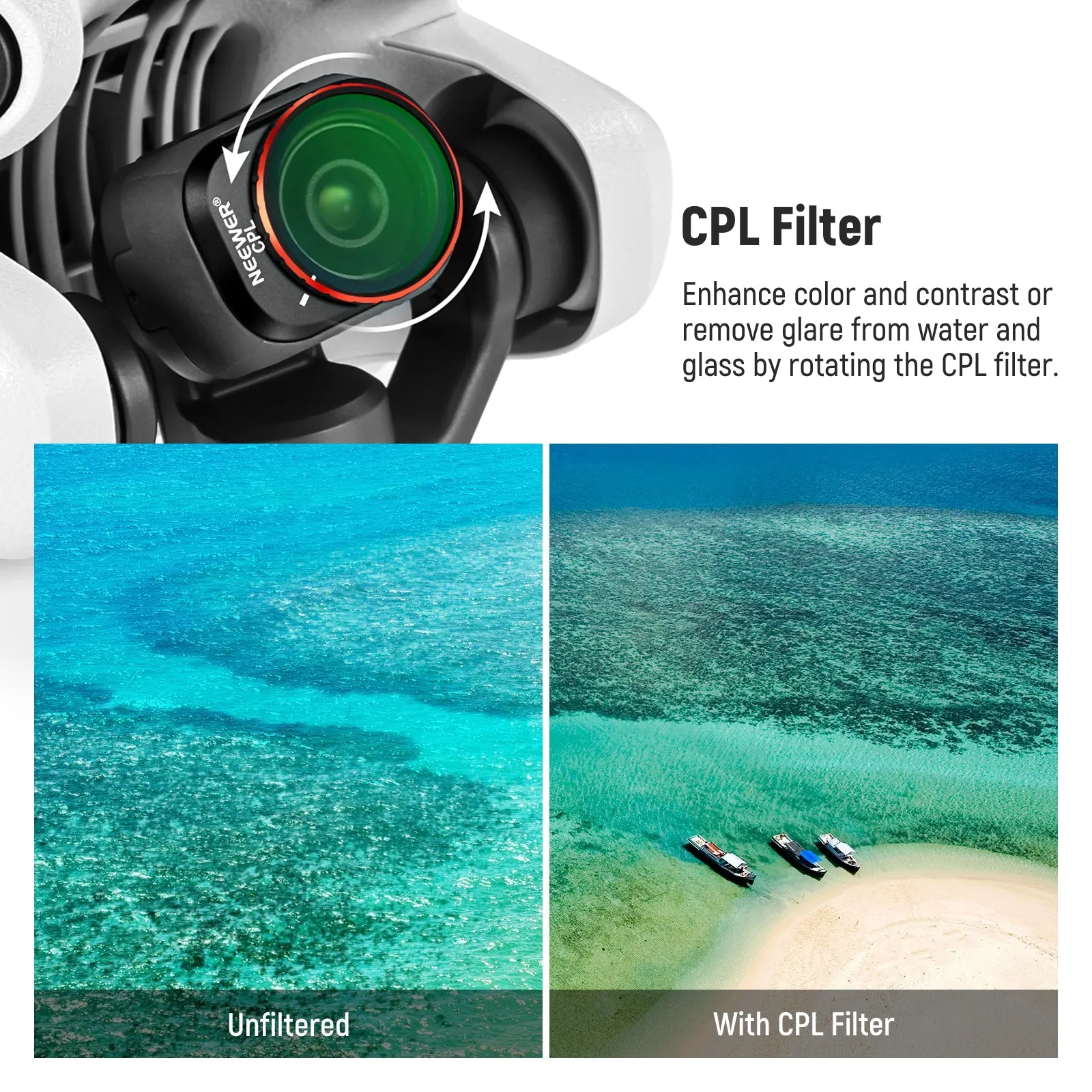 NEEWER FL-A34 6 Pack Snap On ND&CPL Filter Set For DJI Mini 4 Pro