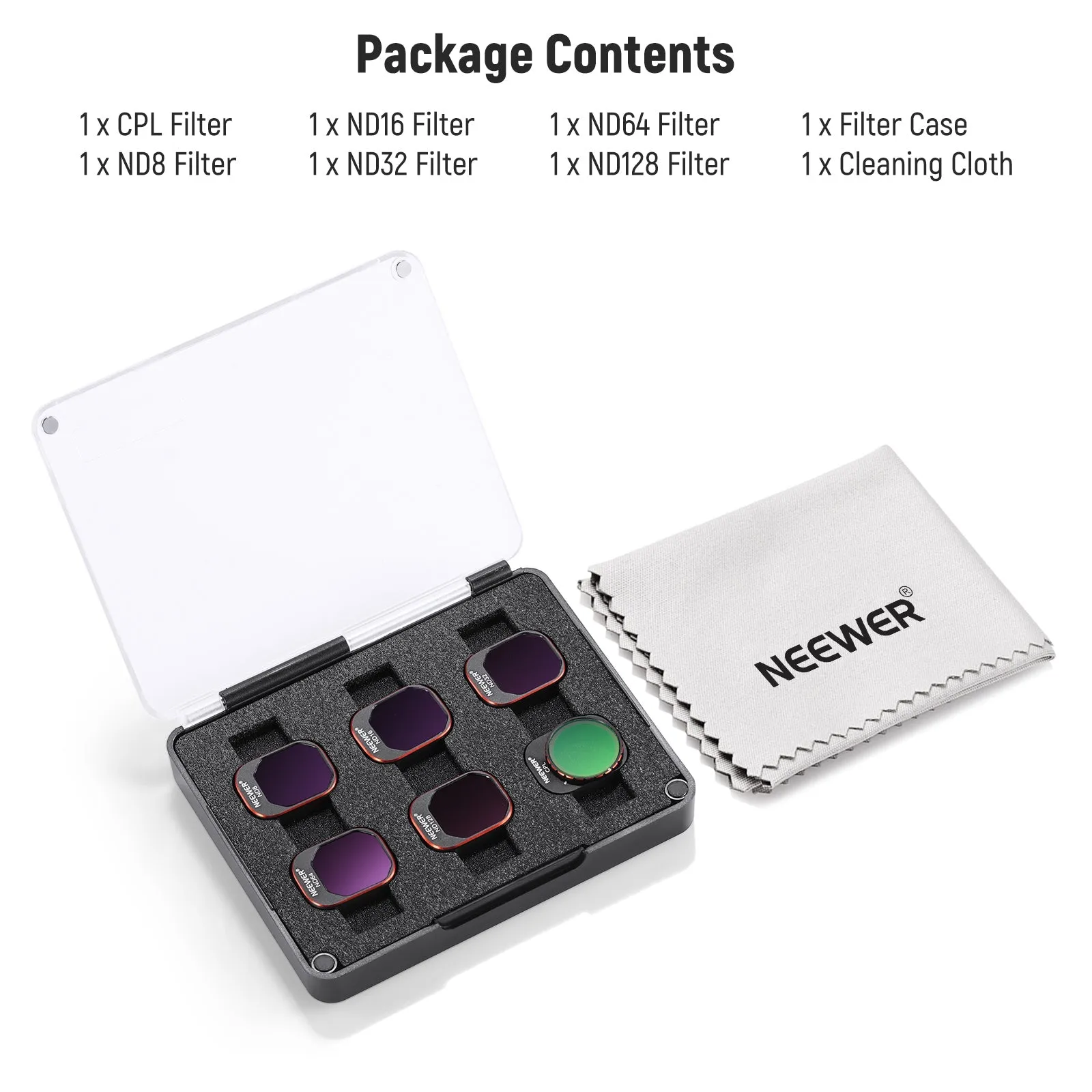 NEEWER FL-A34 6 Pack Snap On ND&CPL Filter Set For DJI Mini 4 Pro