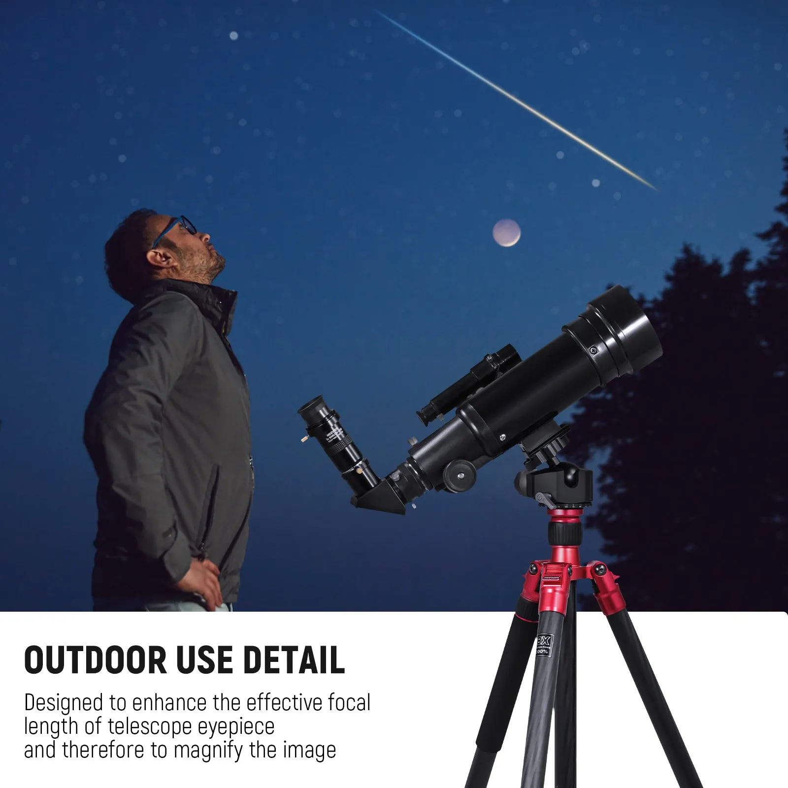 NEEWER LS-T11 3X Barlow Len for 1.25" Telescope Eyepiece