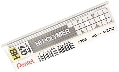 Pentel Mech. Pencil Leads 0.5mm HB Hi-Polymer