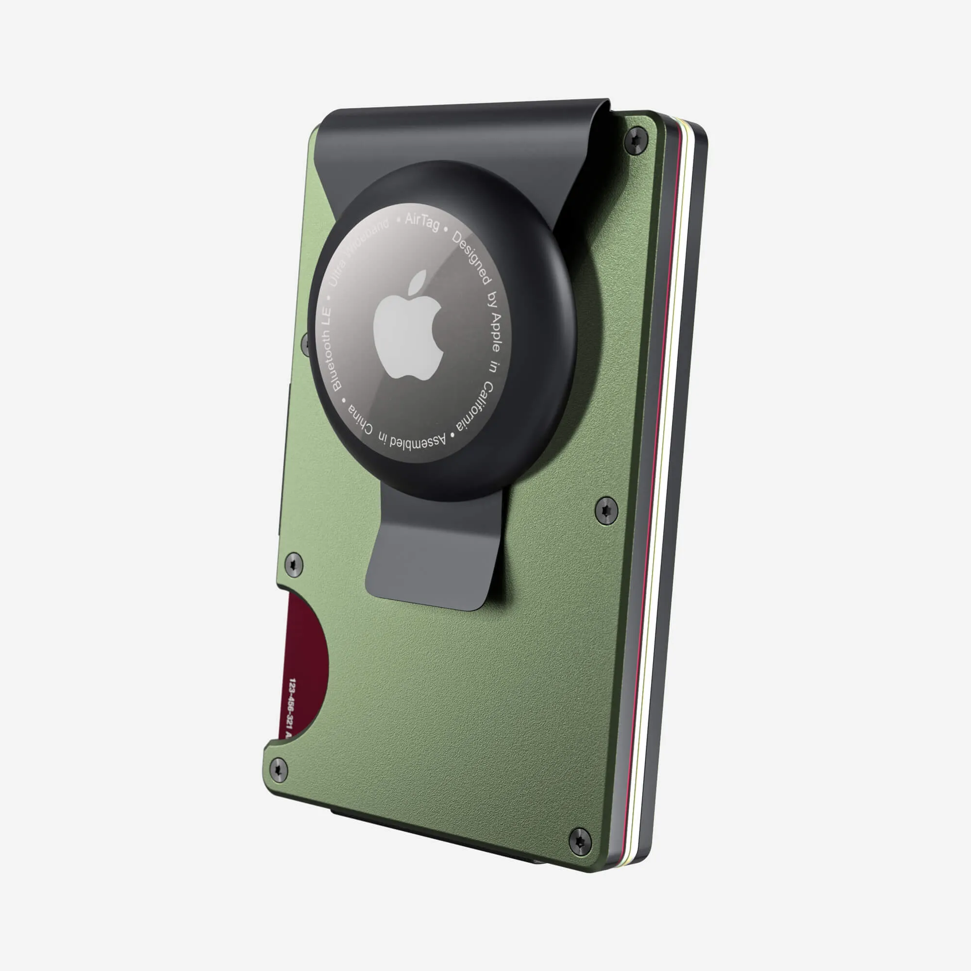 Personalised AirTag Money Clip Wallet (Heritage Green)