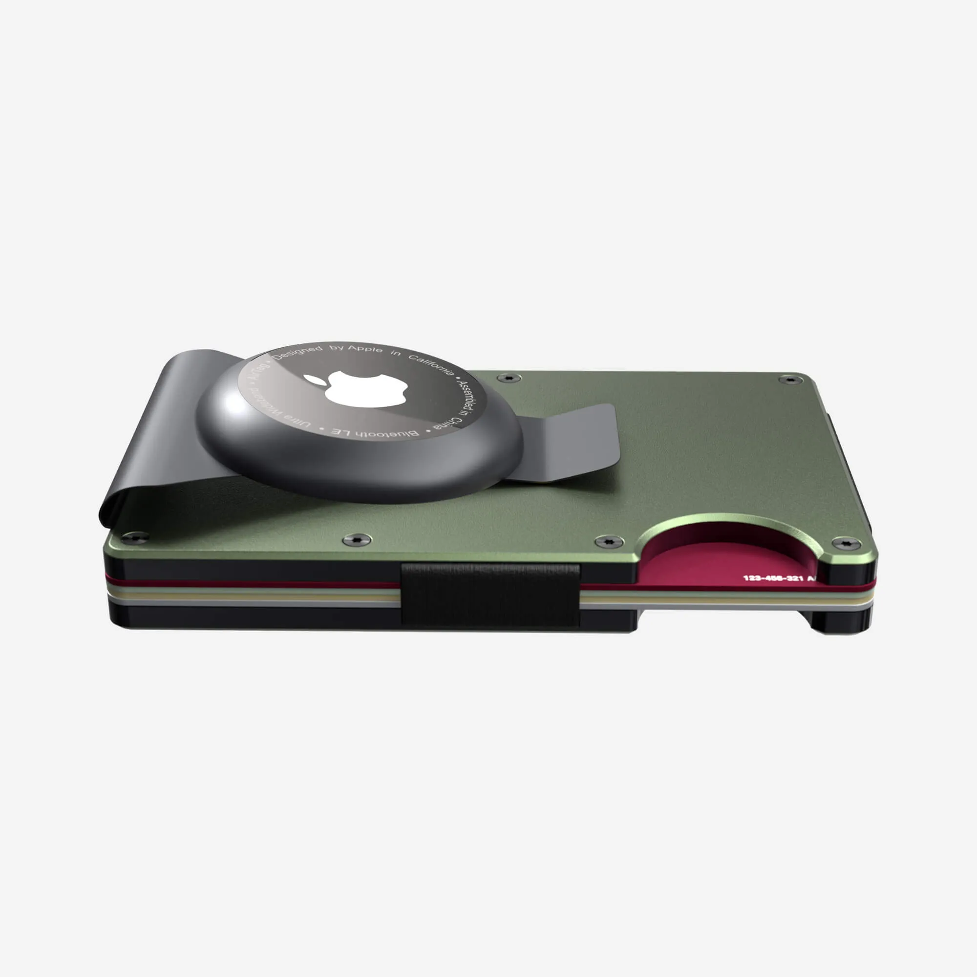 Personalised AirTag Money Clip Wallet (Heritage Green)