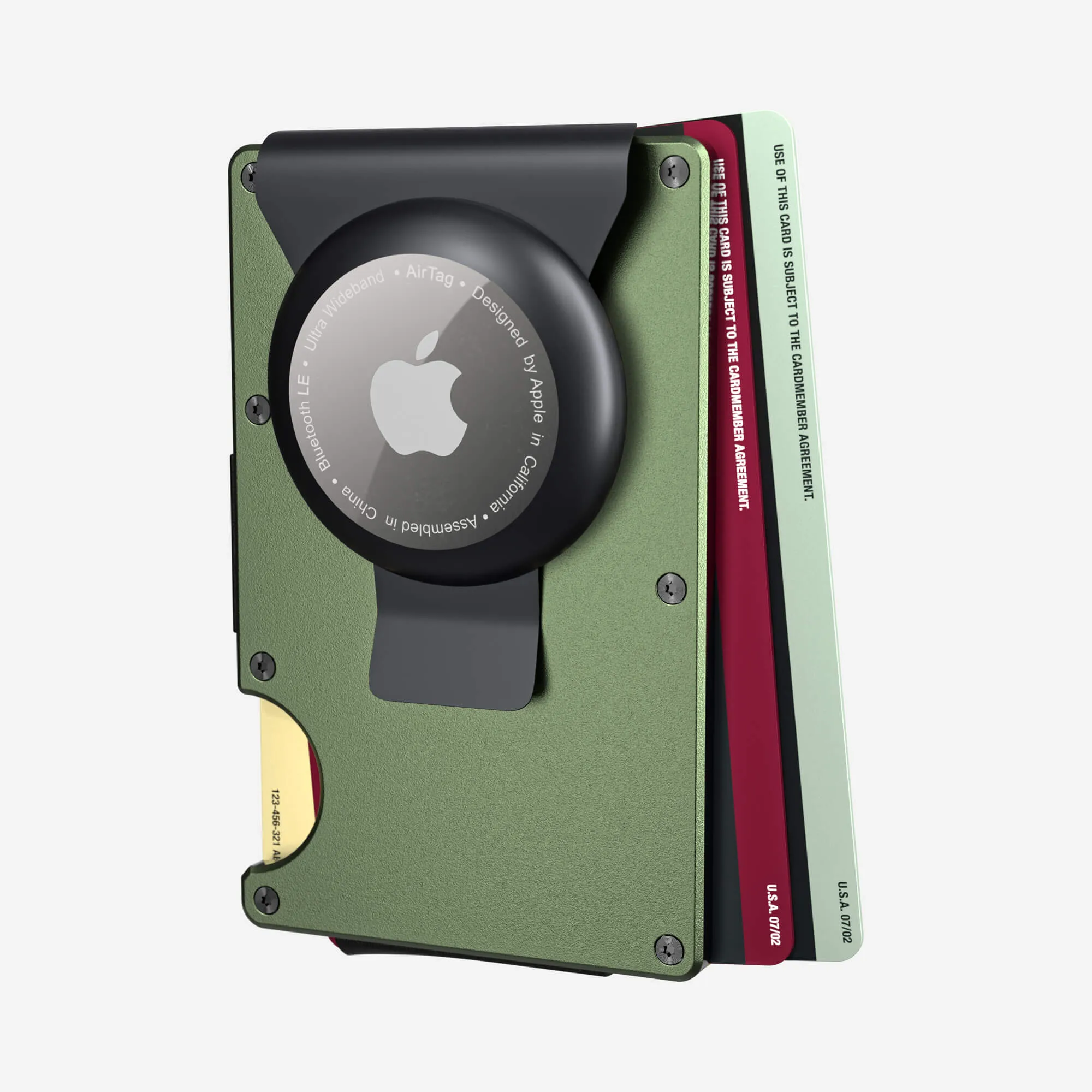 Personalised AirTag Money Clip Wallet (Heritage Green)