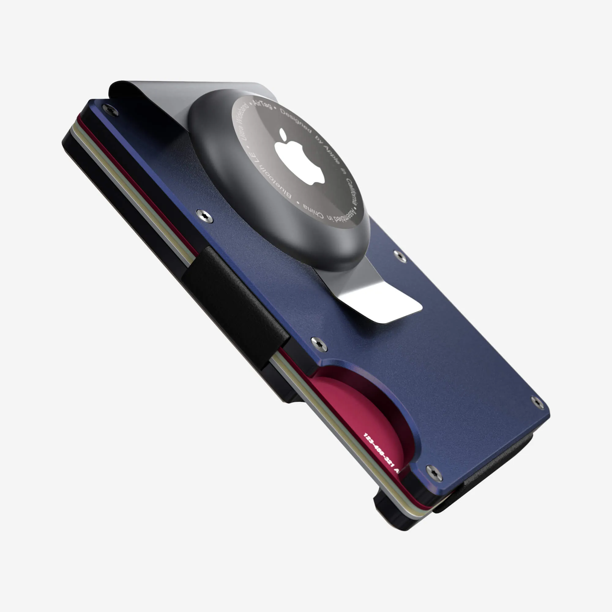 Customizable Skyfall Navy AirTag Money Clip Wallet