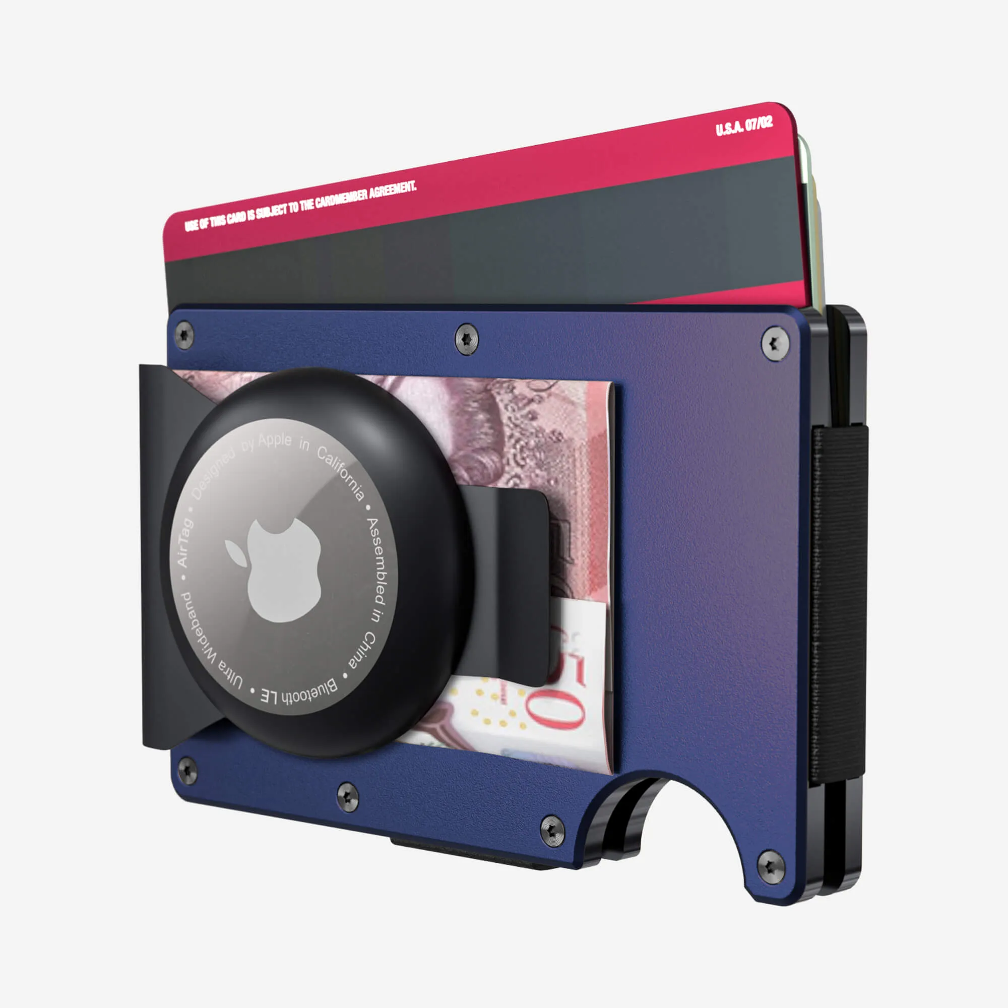 Customizable Skyfall Navy AirTag Money Clip Wallet
