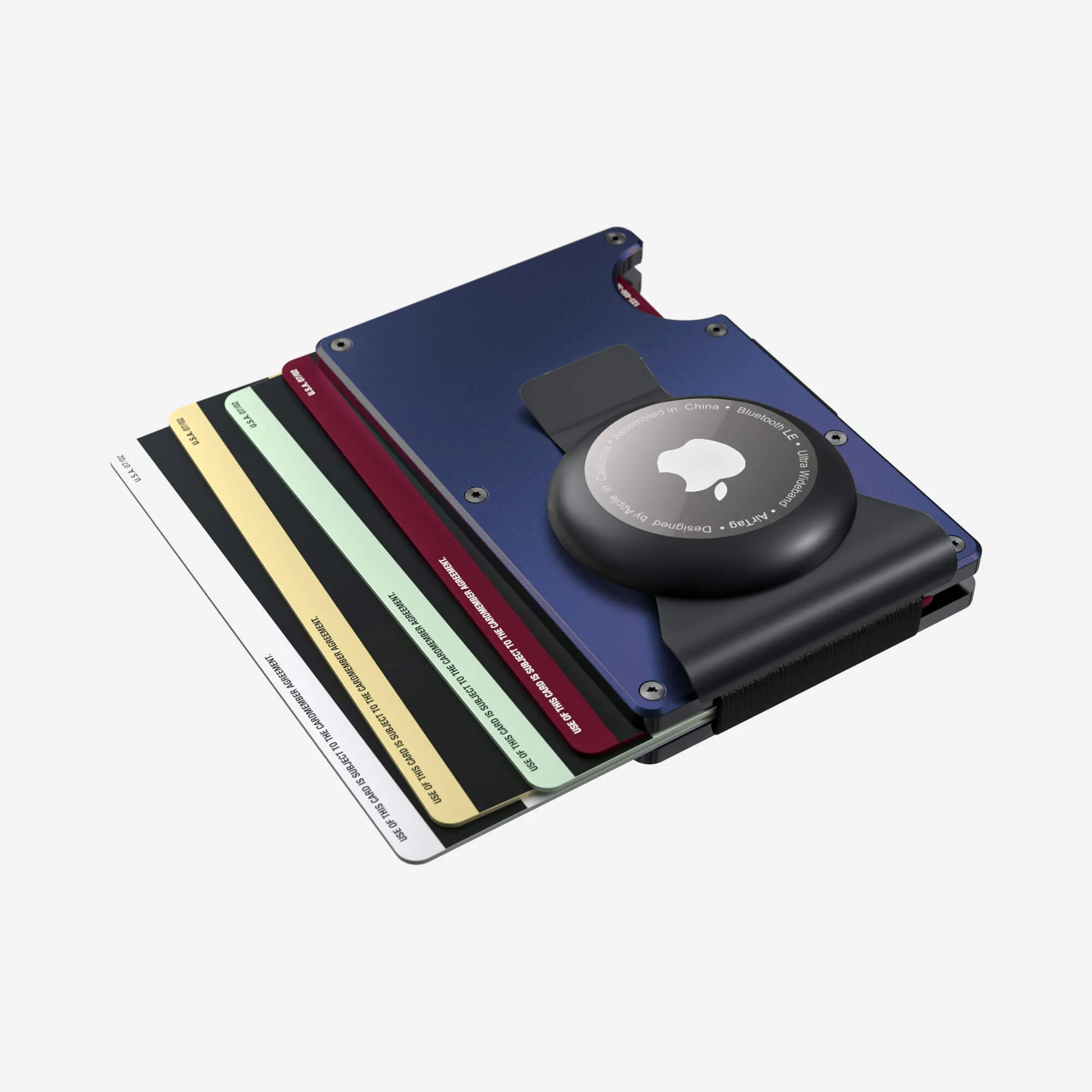 Customizable Skyfall Navy AirTag Money Clip Wallet