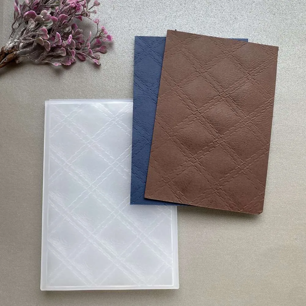 3D Stitched Diamonds Embossing Folder by Poppy Crafts - Item #57