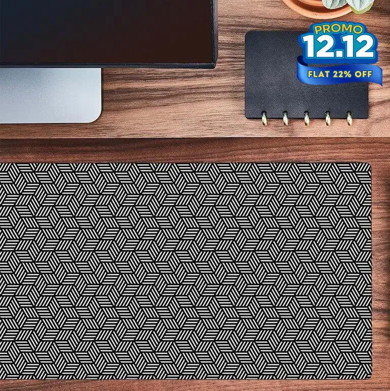 Printed Desk Mat - Hexagon Pattern