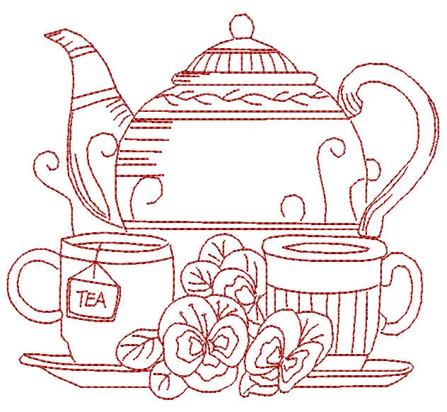 Redwork Tea with Mum Combo