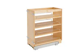 Rev-A-Shelf  14" DM Wood P-O W/ADJ Shelves/Chrome Rails 448-BC-14C