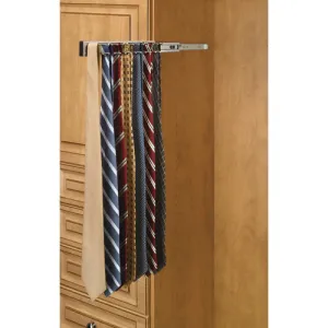 Rev-A-Shelf 14" in Satin Nickel Side mount Tie Rack TRC-14SN