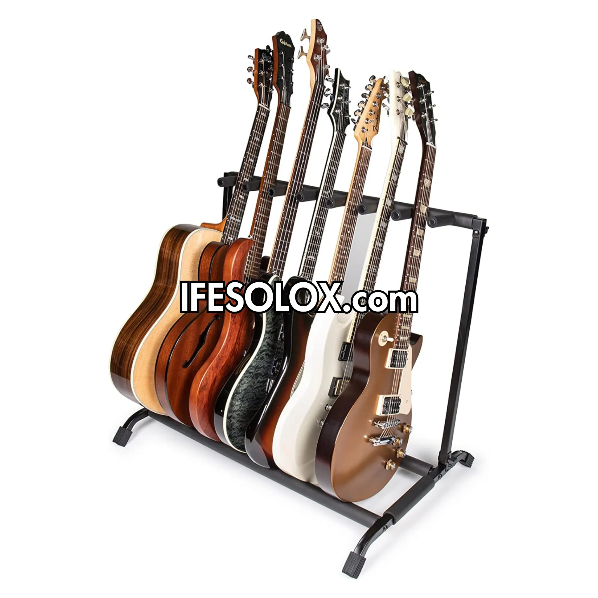SLX Foldable Multi-Guitar Stand Rack For 7 Guitars (Acoustic, Bass or Electric) - Brand New
